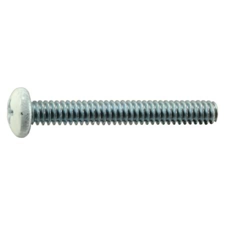 #10-24 x 1-1/2 in Phillips Pan Machine Screw, Zinc Plated Steel, 15 PK